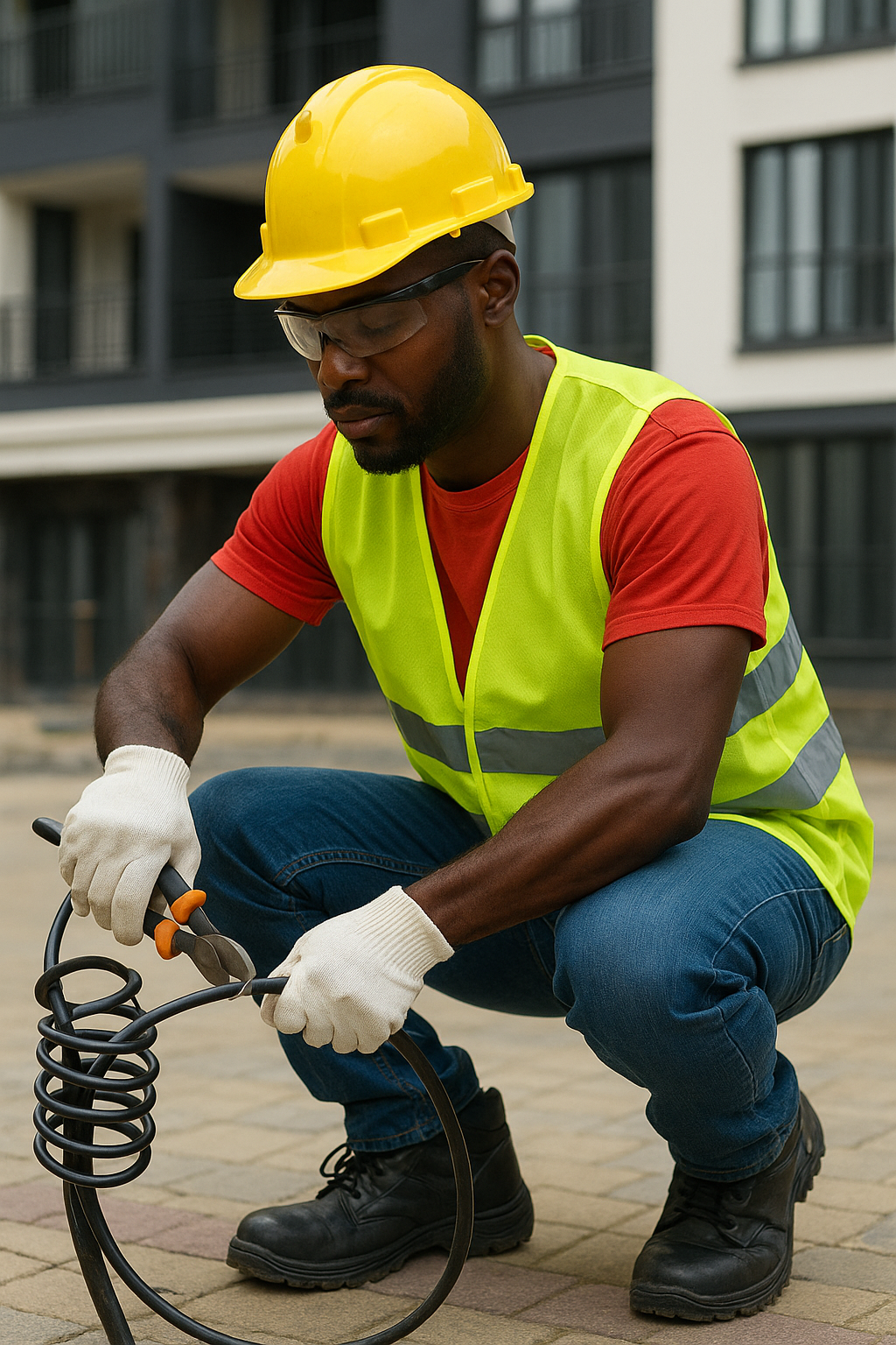 Electrician at work